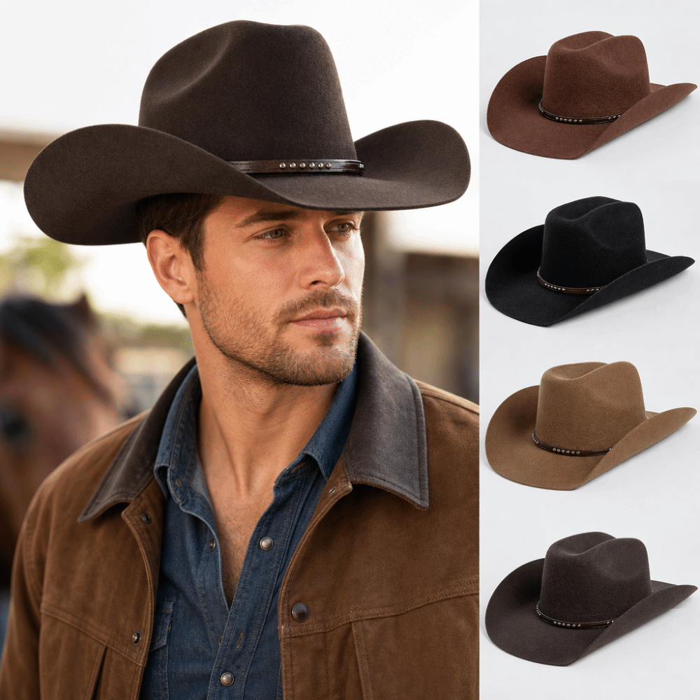 Fedora Hat Wool - 100% Wool Wool Cowboy Hat Concave
