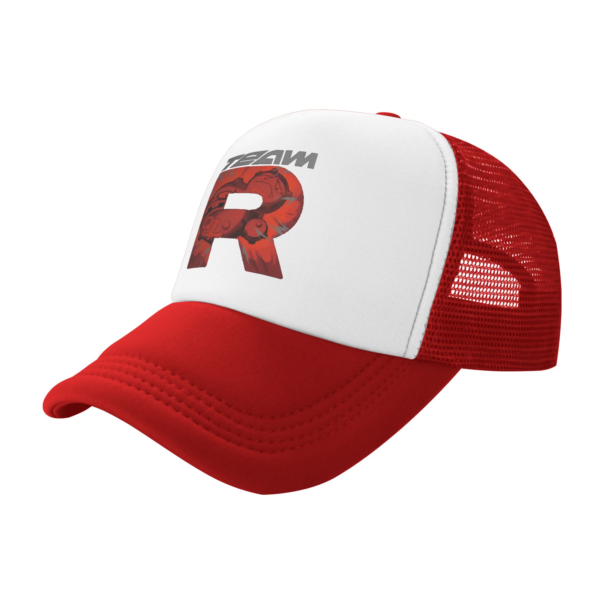 team rocket logo letter R POKE - đánh giá và giá Trucker Cap Mesh