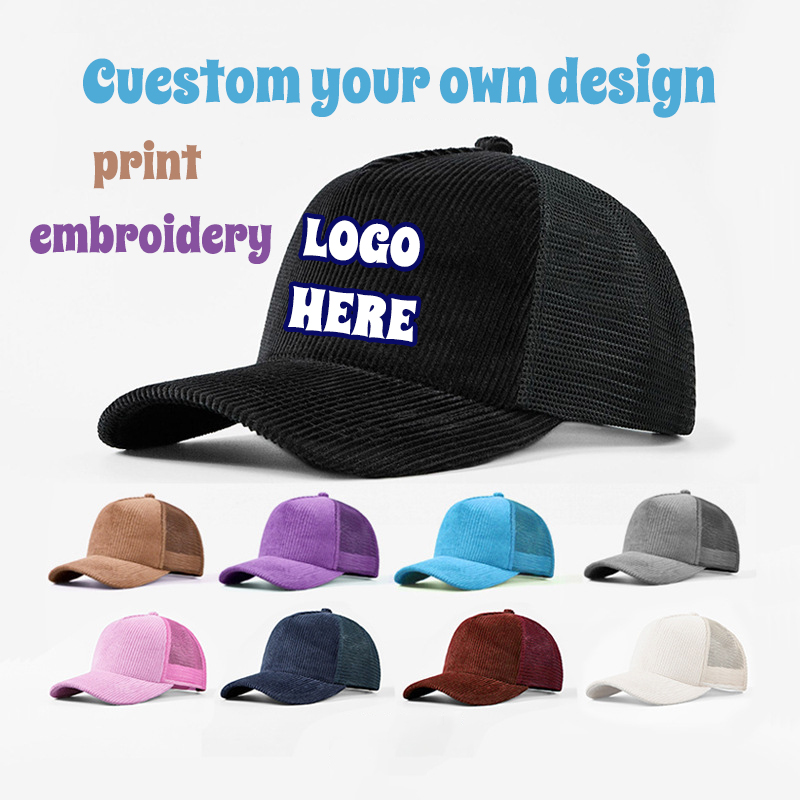 Corduroy Mesh Sport Cap Custom - đánh giá và giá Corduroy Cap 5 Panel