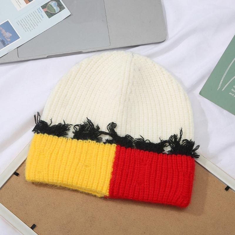 Korean Version Color Matching  - đánh giá và giá Beanie Cuffed Knit