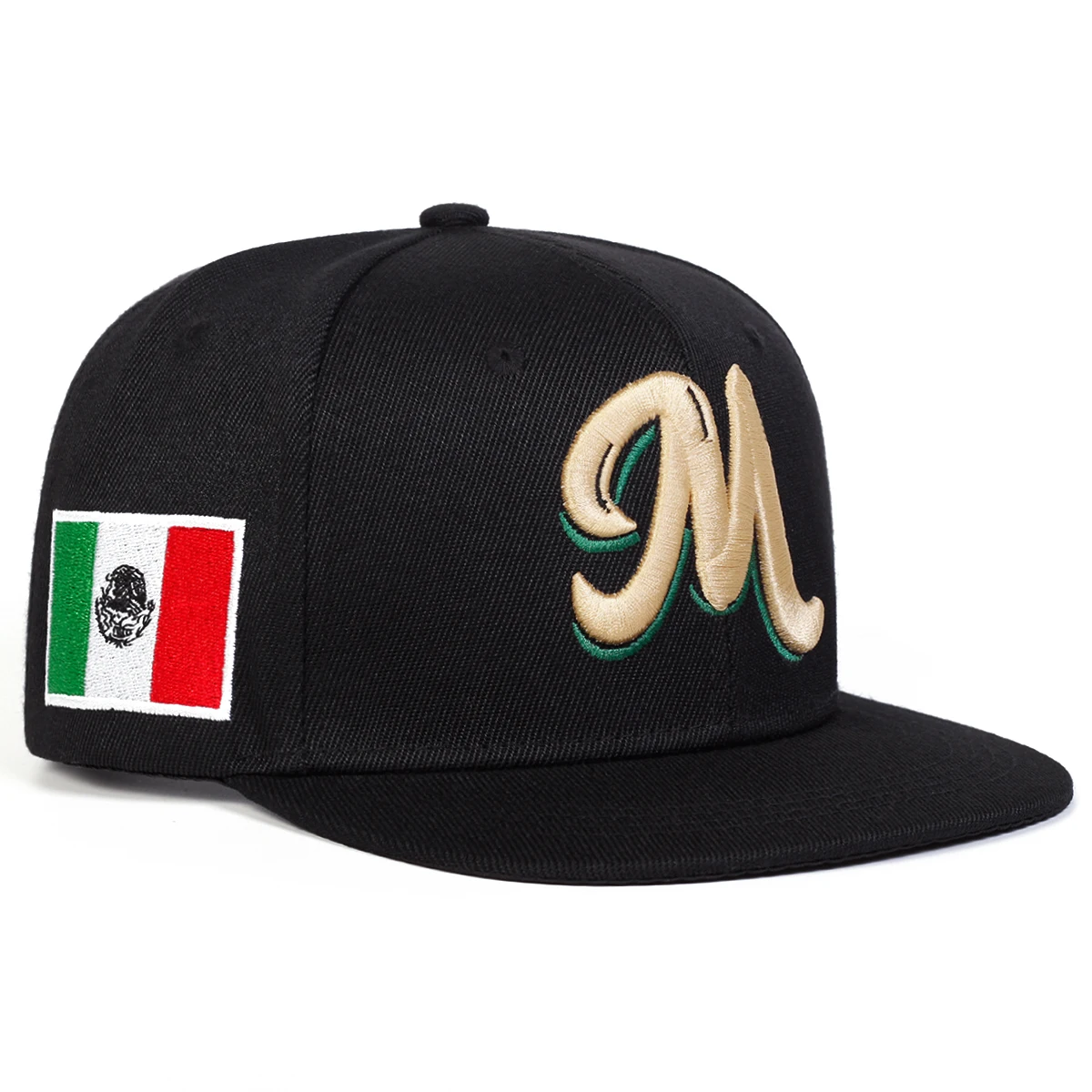 M Letter Embroidered Snapback  - đánh giá và giá Snapback Hat Flat