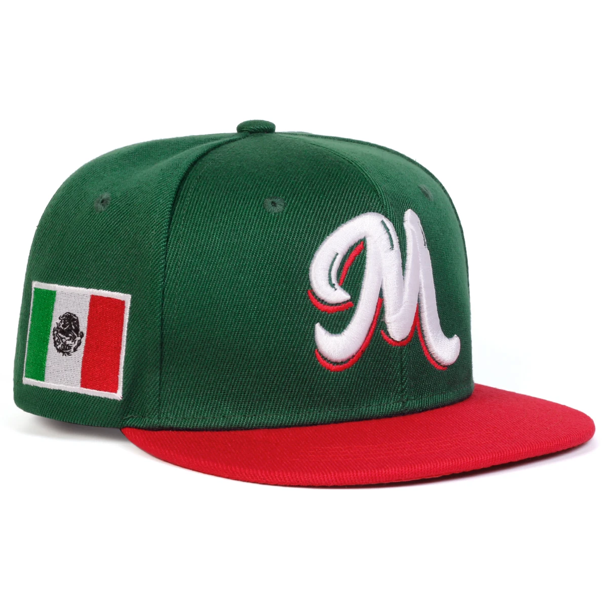 M Letter Embroidered Snapback  - đánh giá và giá Snapback Hat Flat