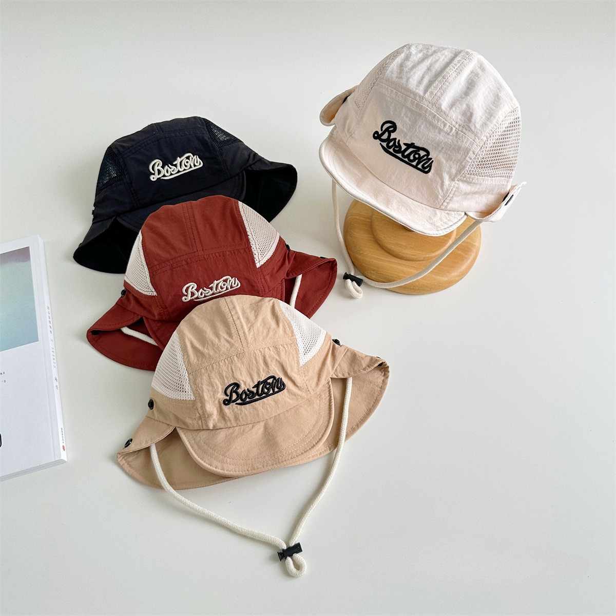 Letter Embroidered Baby Sun Ha - đánh giá và giá Bucket Hat Cotton