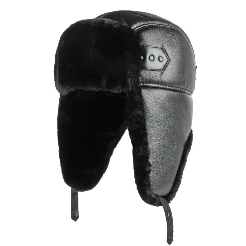 HT4002 New PU Leather Russian  - đánh giá và giá Trapper Hat Ear Flap