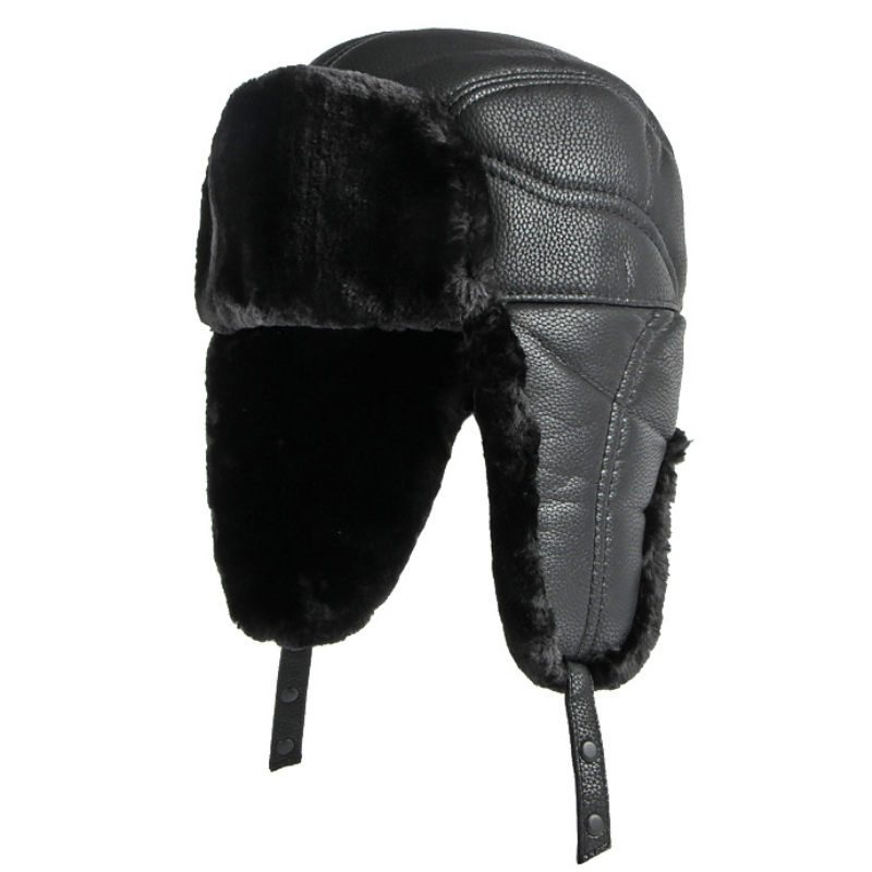 HT4002 New PU Leather Russian  - đánh giá và giá Trapper Hat Ear Flap