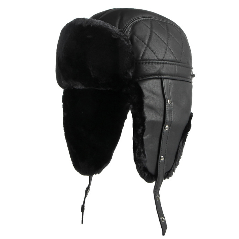 HT4002 New PU Leather Russian  - đánh giá và giá Trapper Hat Ear Flap