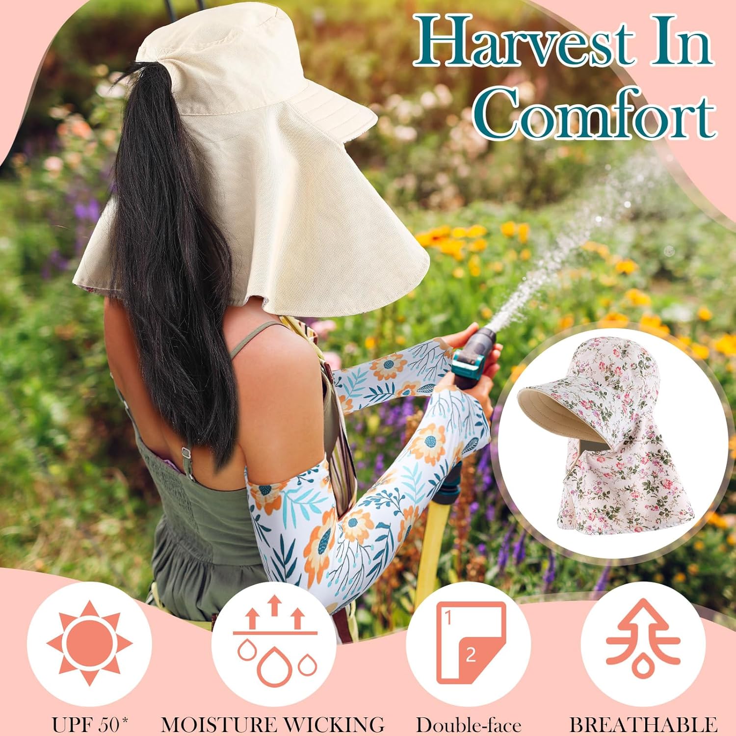 2 Pcs Floral Garden Hat for Wo - đánh giá và giá Sun Hat Wide Brim