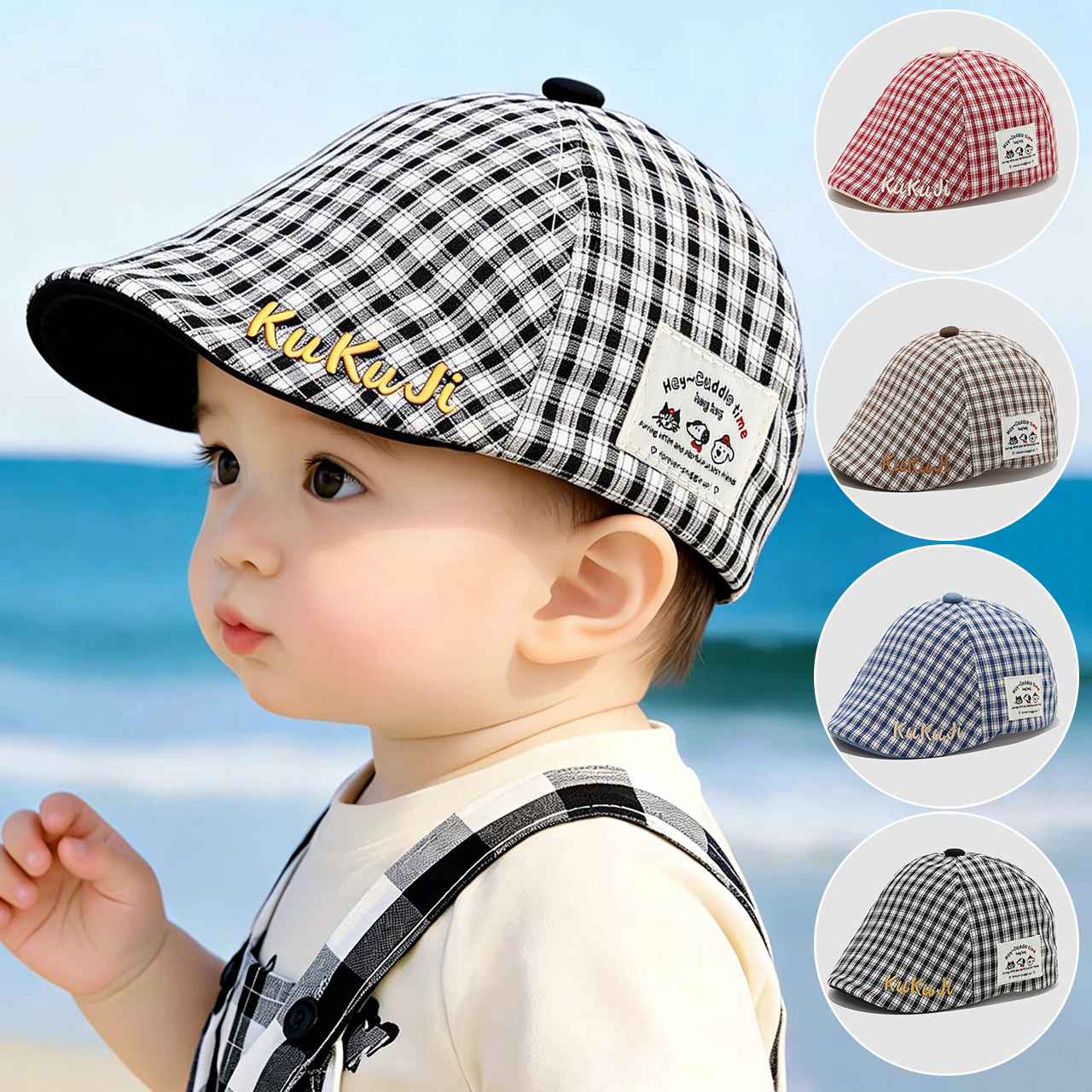 Fashion Children Checkered Ber - đánh giá và giá Visor Sun Hat