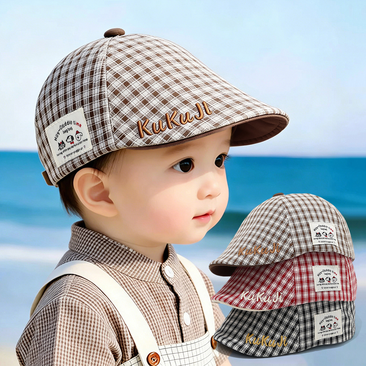Fashion Children Checkered Ber - đánh giá và giá Visor Sun Hat