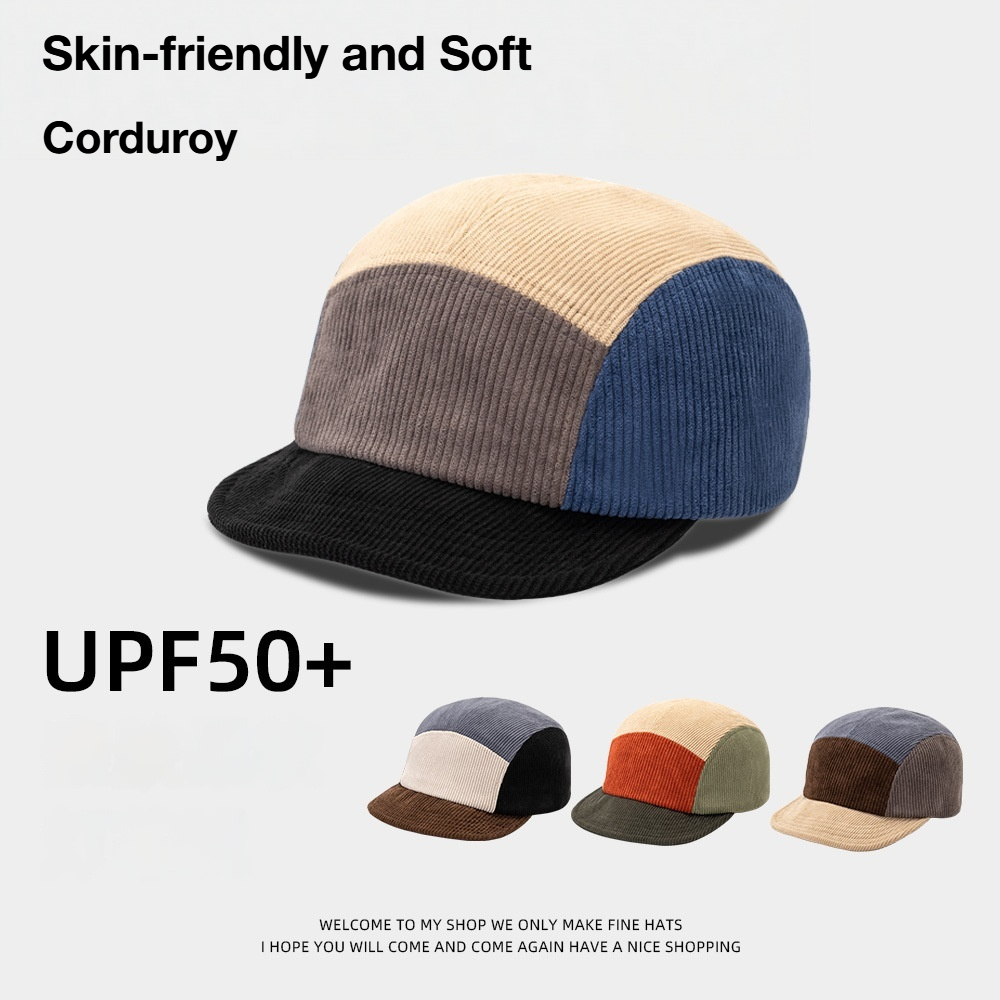 Unisex Vintage Color Block Cor - đánh giá và giá Corduroy Cap 5 Panel