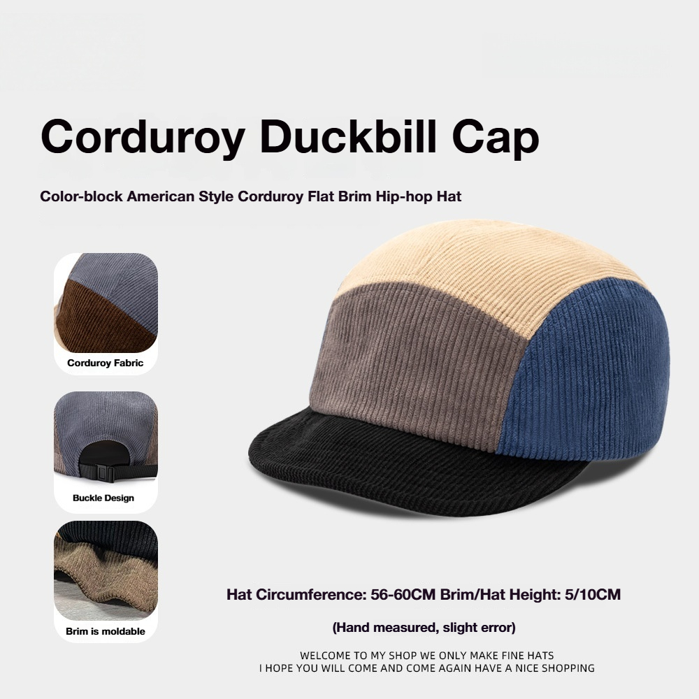 Unisex Vintage Color Block Cor - đánh giá và giá Corduroy Cap 5 Panel