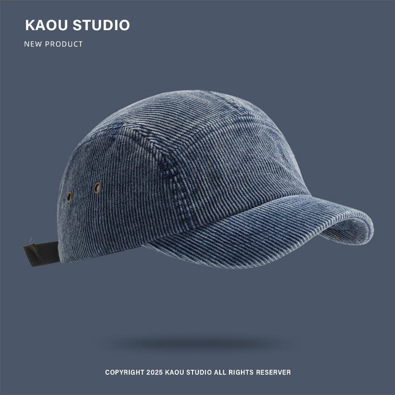 Japanese Retro Solid Color Cor - đánh giá và giá Corduroy Cap 5 Panel