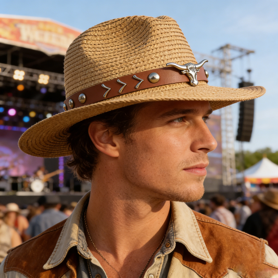 Vintage Straw Western Cowboy H - đánh giá và giá Cowboy Hat Straw